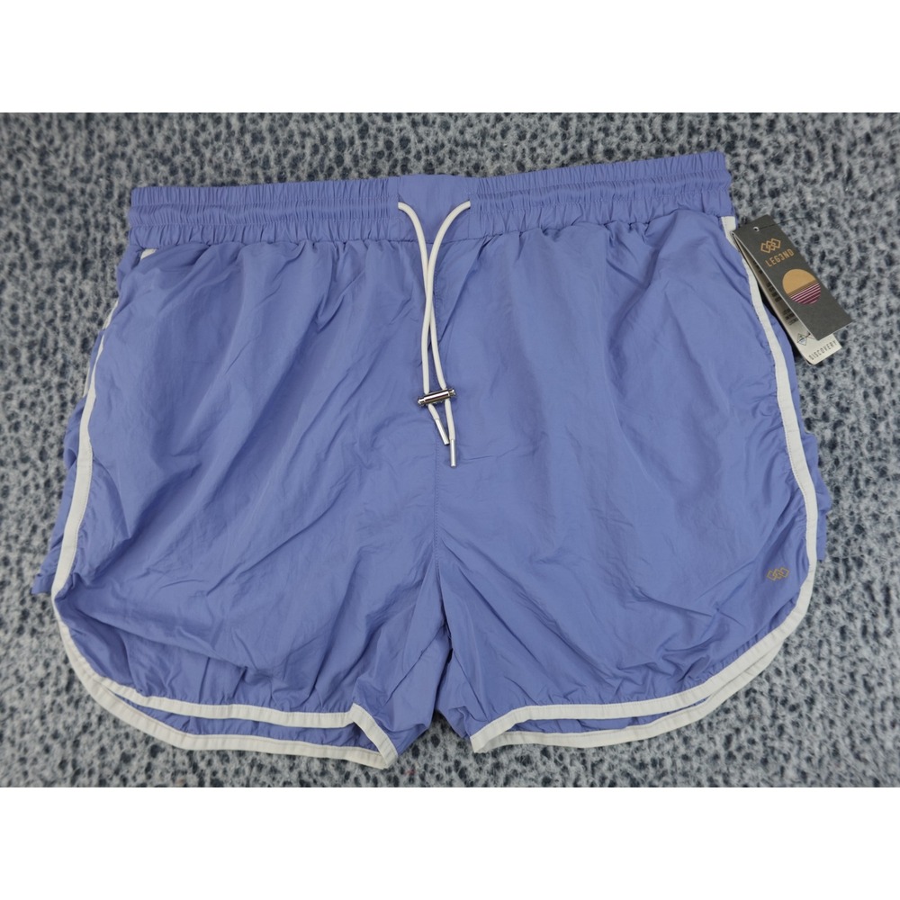 LEG3ND Dolphin Shorts Womens XL Blue NWT LD30003E Athletic Retro Contrast Trim
